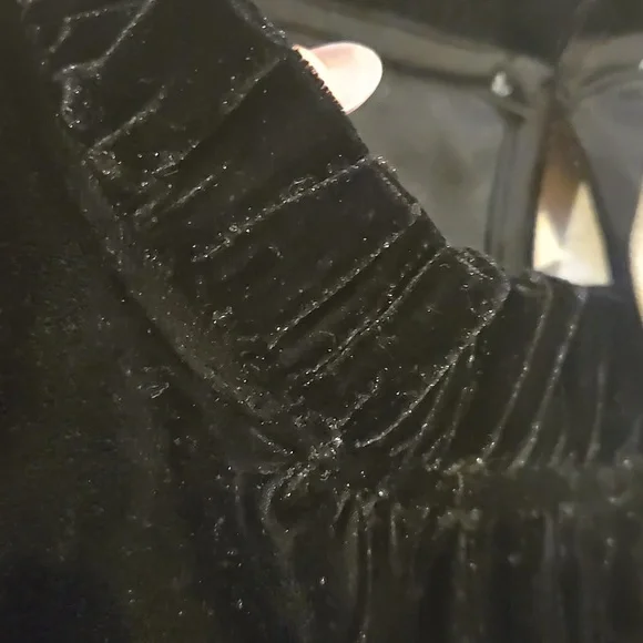 J. Crew Black Ruffle Mock Neck Velvety Tank Blouse With Accent Bow - Picture 3 of 9